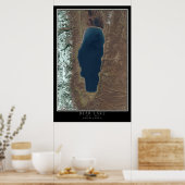 Beer Lake Idaho - Utah van ruimtesatellietkaart Poster (Keuken)