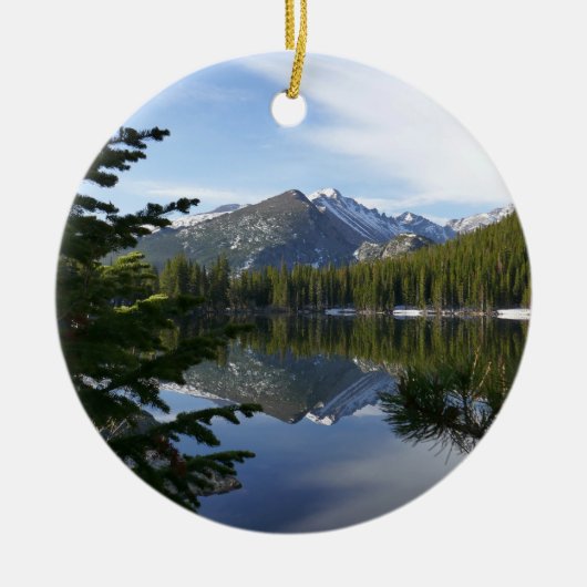 Beer Lake Reflectie III Keramisch Ornament (Voorkant)
