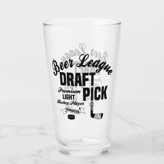 Beer League Hockey Draft Pick Premium Light Player Glas (Achterkant)