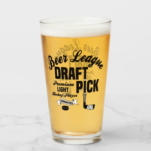 Beer League Hockey Draft Pick Premium Light Player Glas (Voorkant gevuld)