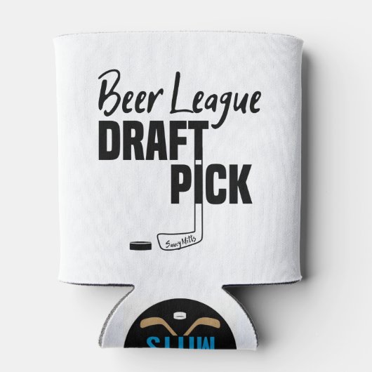 Beer League Hockey Speler Draft Pick Coozie (Achterkant)