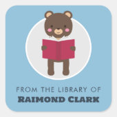 Beer leesplaat vierkante sticker (Voorkant)