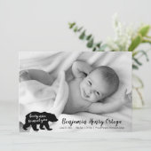 Beer Leuk om je te ontmoeten Baby Fotoaankondiging Aankondiging (Staand voorkant)