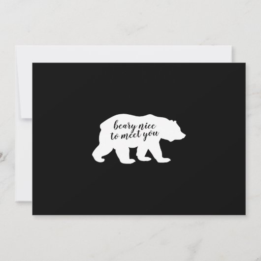 Beer Leuk om je te ontmoeten Baby Fotoaankondiging Aankondiging (Achterkant)