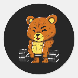 Beer Lichaam Bodybuilding Spier Gym Gewichtheffen Ronde Sticker