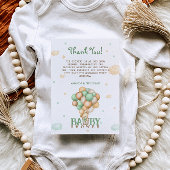 Beer licht groene ballonnen Baby shower dank u Bedankkaart