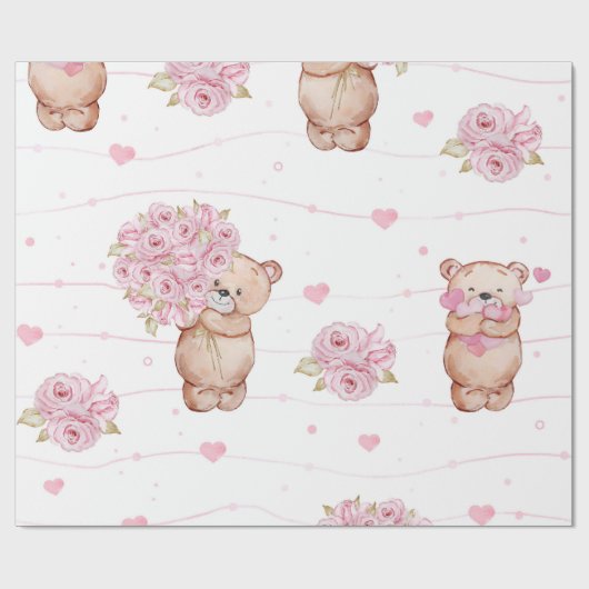 Beer liefde cadeaupapier (Vlak)