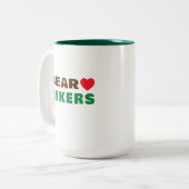 Beer liefdeshiker tweekleurige koffiemok (Voorkant links)