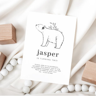 Beer lijn tekening verjaardagsuitnodiging kaart