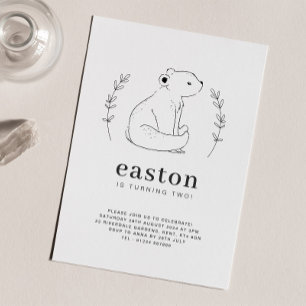 Beer lijn tekening verjaardagsuitnodiging kaart