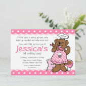 Beer Little Baker Party Invitation Kaart (Staand voorkant)