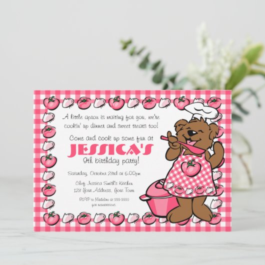 Beer Little Chef Party Invitation Kaart (Staand voorkant)