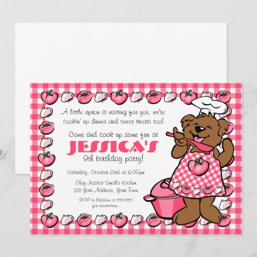 Beer Little Chef Party Invitation Kaart (Voorkant / Achterkant)