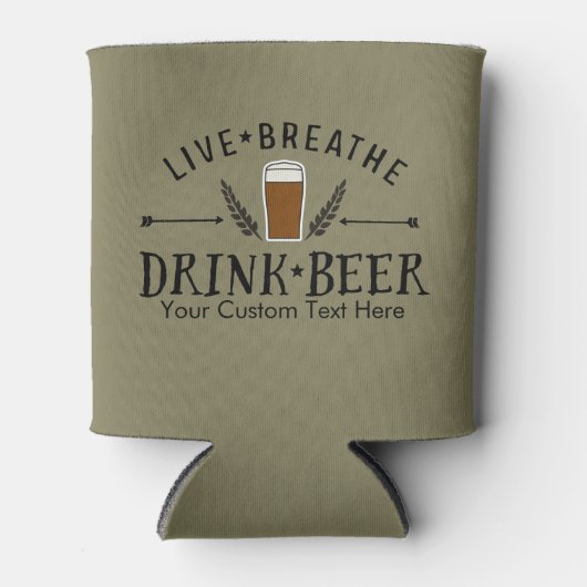 Beer Live Breathe Drink Bier Custom Blikjeskoeler (Voorkant)