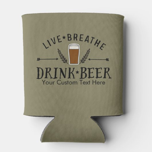 Beer Live Breathe Drink Bier Custom Blikjeskoeler (Achterkant)
