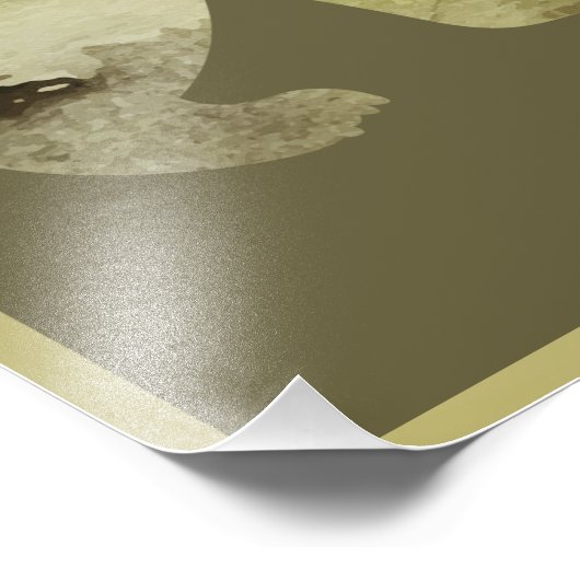 Beer loopt in Bossen Maan Geschilderd bos Wildlife Foto Afdruk (Hoek)