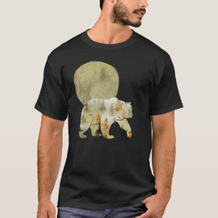 Beer loopt in Bossen Maan Geschilderd bos Wildlife T-shirt