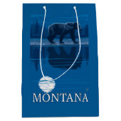 Beer loopt in het moonlight Vintage Travel Medium Cadeauzakje (Voorkant)