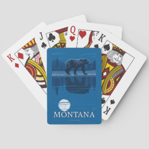 Beer loopt in het moonlight Vintage Travel Pokerkaarten