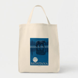 Beer loopt in het moonlight Vintage Travel Tote Bag