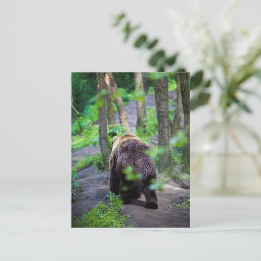 Beer loopt weg in het Bossen bos Briefkaart (Staand voorkant)