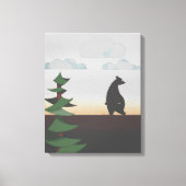 Beer lopend in de zonsondergang canvas afdruk (Voorkant)