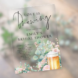 Beer Love is Brewing Bridal Shower Acryl Uitnodigingen