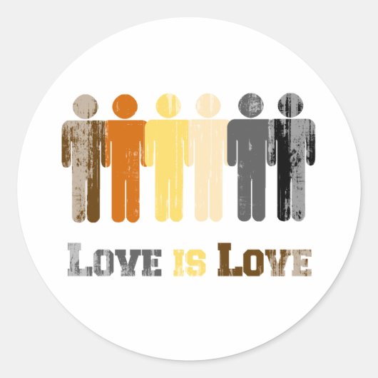 Beer Love is Distress Ronde Sticker (Voorkant)