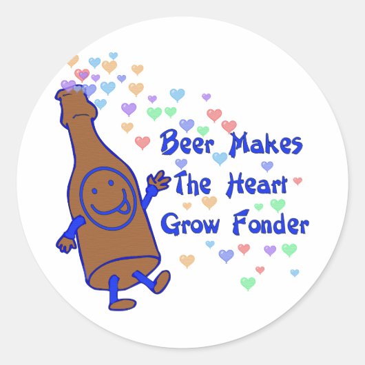 Beer Love Ronde Sticker (Voorkant)