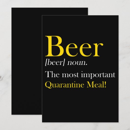 Beer Lover | Bier het belangrijkste meel Bedankkaart (Voorkant / Achterkant)