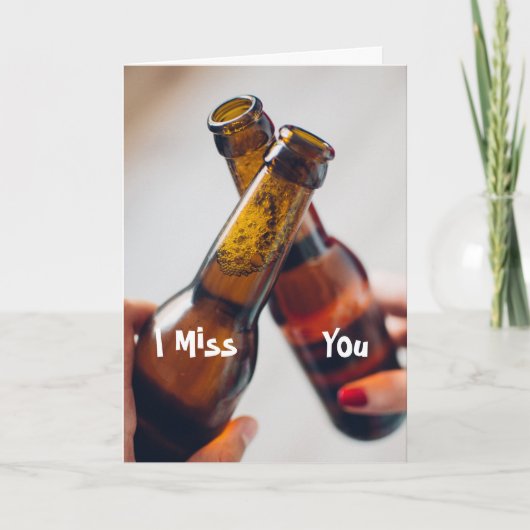 Beer Lover Boyfriend Girlfriend Missing You Bedankkaart (Voorkant)