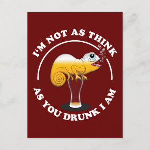 Beer Lover Cameleon en Funny Drink prijsopgave Briefkaart