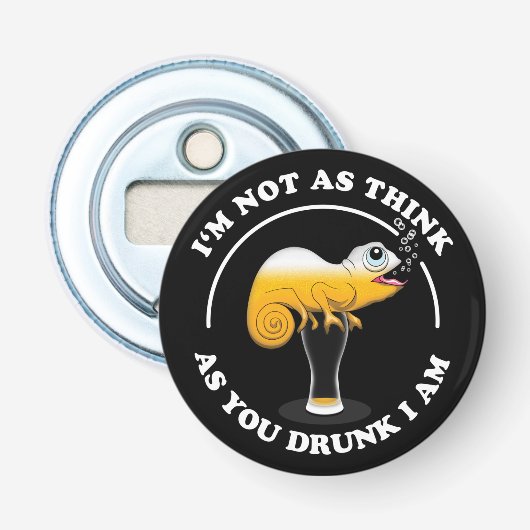 Beer Lover Cameleon en Funny Drink prijsopgave Button Flesopener (Voorkant)