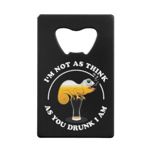 Beer Lover Cameleon en Funny Drink prijsopgave Creditkaart Flessenopener