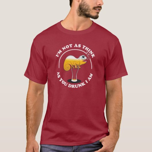 Beer Lover Cameleon en Funny Drink prijsopgave T-shirt (Voorkant)