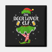 Beer Lover Elf Christmas Family Girls Women Elf Sq Magneet (Voorkant)