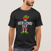Beer Lover Elf Xmas Matching Family Elf Squad Chri T-shirt (Voorkant)