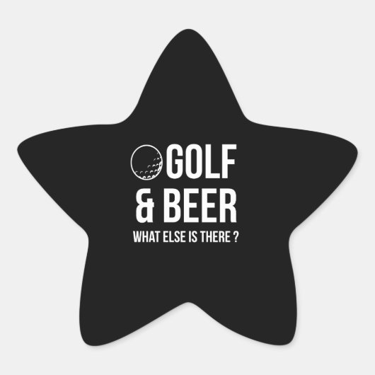 Beer Lover | Golf en bier Ster Sticker (Voorkant)