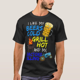 Beer Lover Grillmaster Meat Grilling BBQ Tractor P T-shirt
