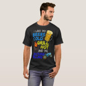 Beer Lover Grillmaster Meat Grilling BBQ Tractor P T-shirt (Voorkant volledig)