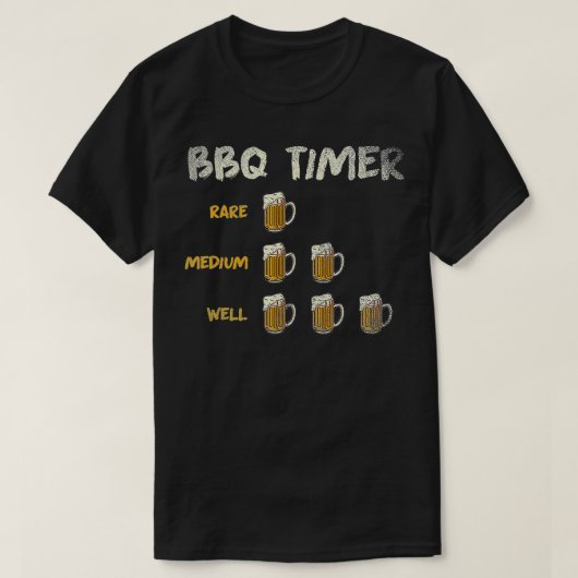 Beer Lover Meat Chef Grill Drink Barbecue T-shirt (Design voorkant)