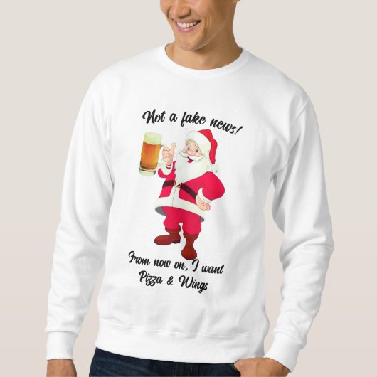 Beer Lover Santa Kerstbier en Wings Funny Trui (Voorkant)