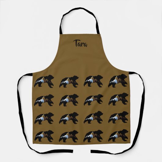 Beer Lover's "Beren met bergen" Apron Schort (Voorkant)