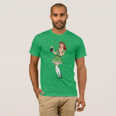 Beer Loving Irish Pin Up T-shirt (Voorkant volledig)