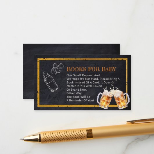 Beer Luier Party Boeken voor Baby Enclosure Kaart (Voorkant / Achterkant in situ)