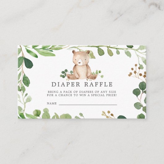 Beer Luier Raffle Baby shower Kaart (Voorkant)