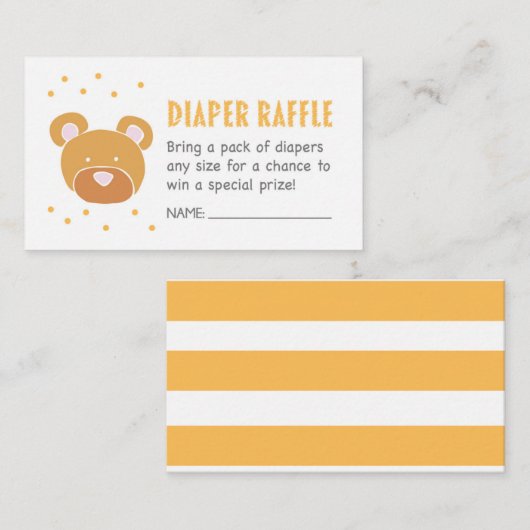 Beer Luier Raffle Ticket Informatiekaartje (Voorkant / Achterkant)