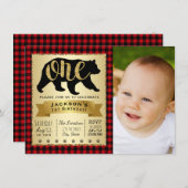 Beer Lumberjack 1e Verjaardag Uitnodigingen (Voorkant / Achterkant)