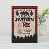 Beer Lumberjack Birthday Invitation. Boy Birthday Kaart (Staand voorkant)