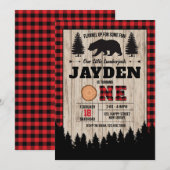 Beer Lumberjack Birthday Invitation. Boy Birthday Kaart (Voorkant / Achterkant)